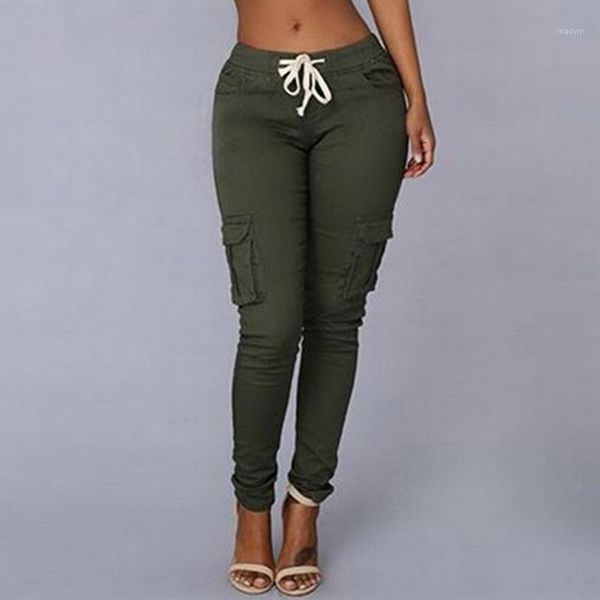 

women's thin leggings pocket jogger slim high waist pencil pants ladies multi-pocket pants1, Black;white