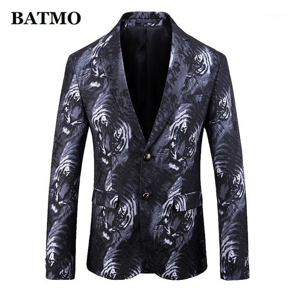 

batmo 2020 new arrival spring fashion printed tigers casual blazer jackets men ,men's printed jackets ,19371, White;black