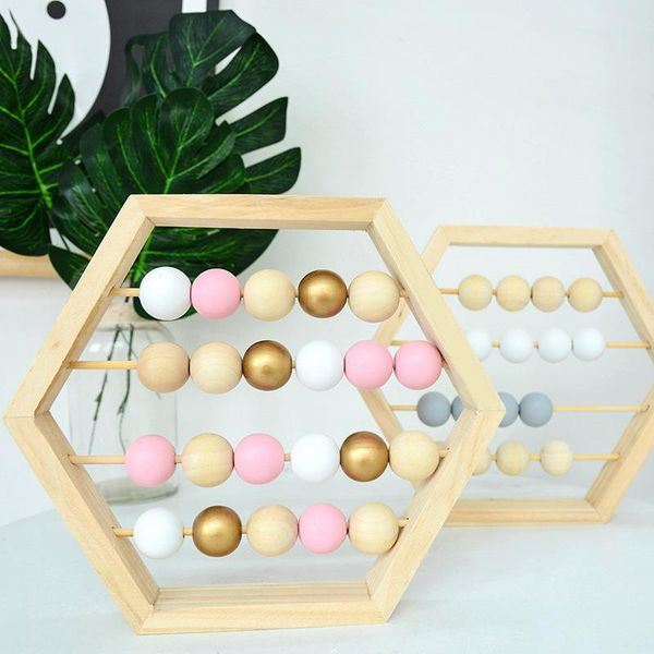 

decorative objects & figurines natural wooden abacus with beads kids learning educational toys early education toy for nursery decoration gi
