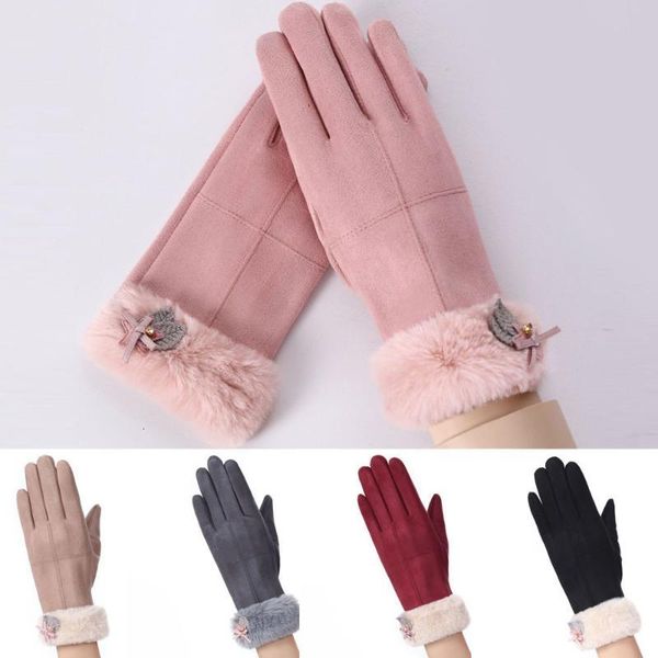 

womens fashion gloves winter solid full finger hand outdoor sport warm gloves winter outdoor cyaling warm sport, Blue;gray
