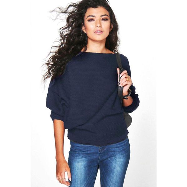 

autumn winter warm knitted sweater women casual long batwing sleeve solid pullovers woman female thin sweate clothes, White;black