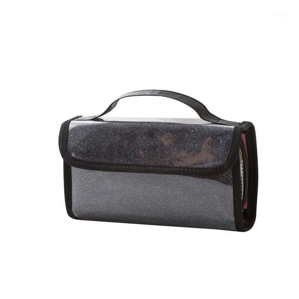 

new fashion women ladies waterproof make-up bag foldable box large capacity travel portable cosmetic pack with handle buckle1