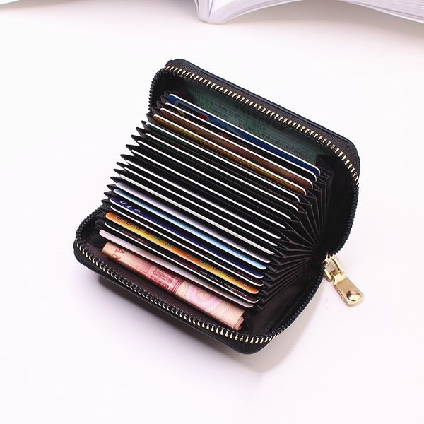 

business card holder wallet women/men gray bank/id/credit card holders 20 bits cards wallets pu leather protects case coin purse bag, Brown;gray