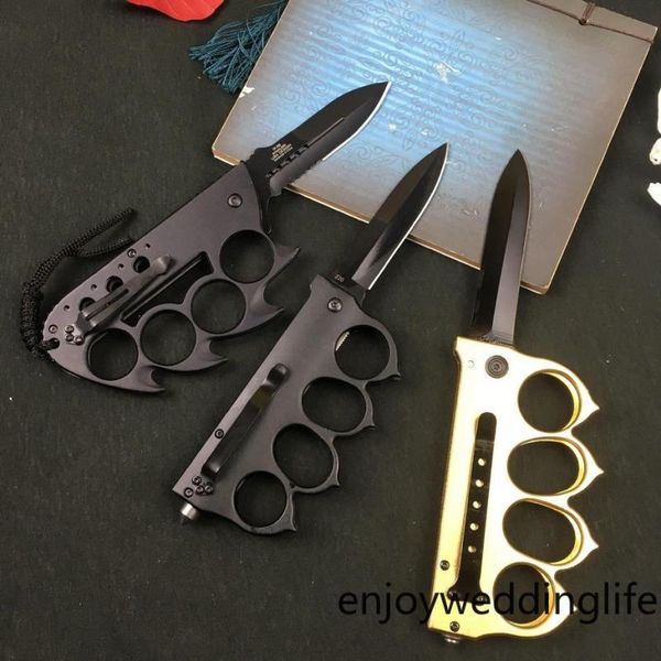 

Self-defense Tool Outdoor Stainless Folding Camping Brass Knife Folding Muti-function Knife Steel Knife Knuckles FY4378 Ncjwm