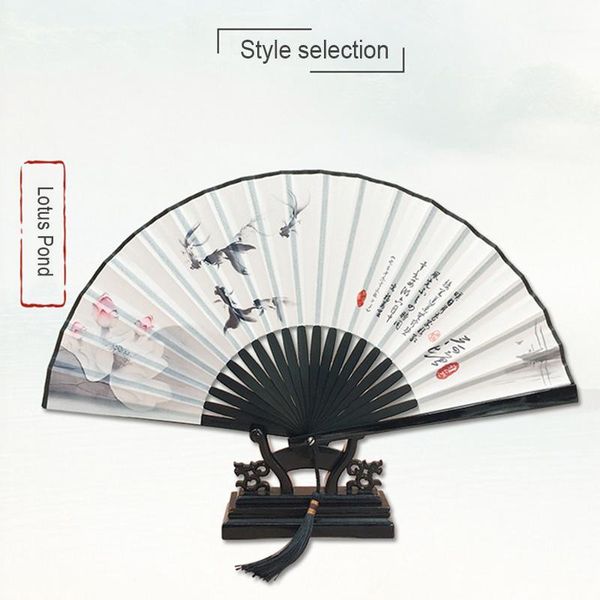 

original men's ancient fan folding fan female chinese style classical ink silk gift craft folding