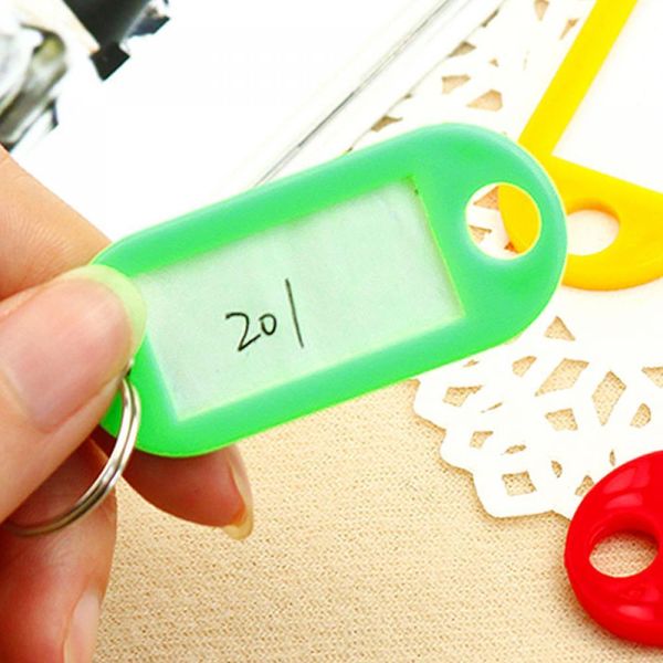 

tags labels new id 10pcs name colorful key split ring car door keyring keychain, Silver