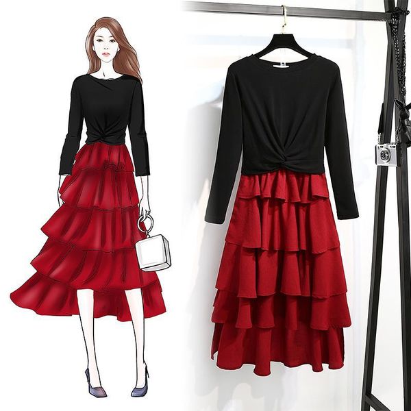 

women's tracksuits 2021 autumn women black red party vintage retro prom princess casual suit long sleeve shirt skirt two pieces set dre, Gray