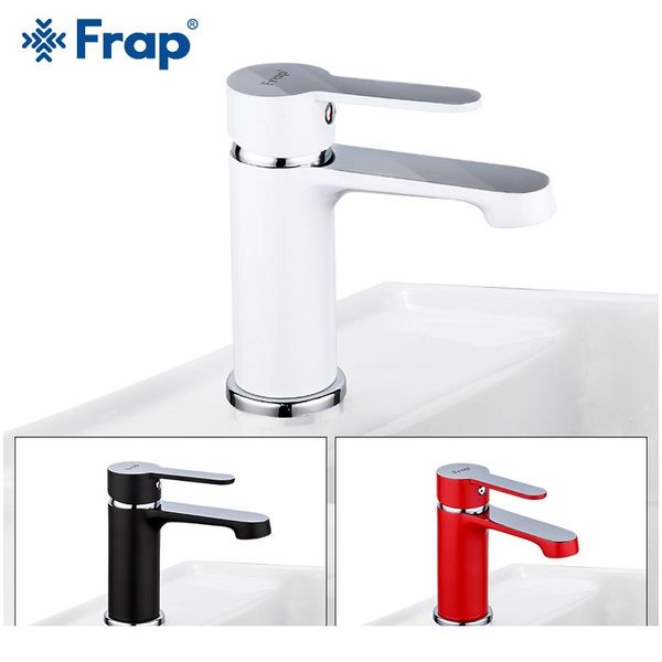 

frap new arrive fashion style home multi-color bath basin faucet cold and water taps black white bathroom mixer f10 wmttvo