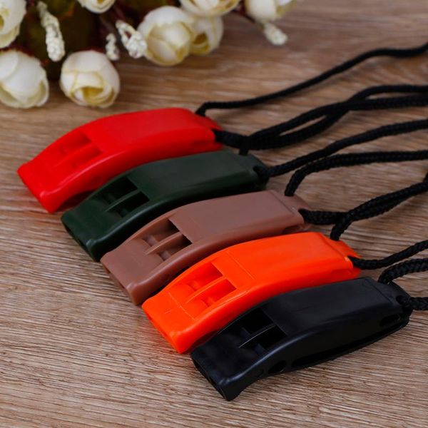 

other sporting goods 5pieces dual band outdoor sports survival whistle lifesaving emergency sos cheerleader cheer cheerleading with ropering
