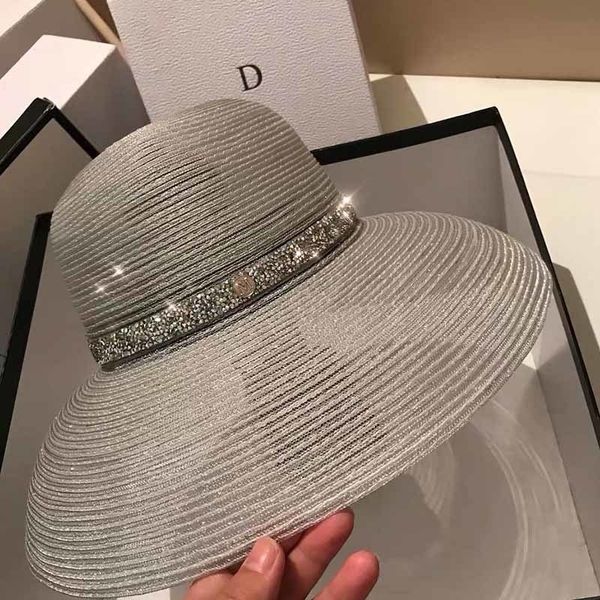 

womens beach sun hat uv upf50 travel foldable brim summer uv hat t200602, Blue;gray