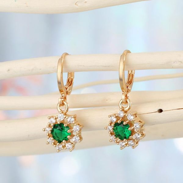 

hoop & huggie 1 pair hollow colored crystal round earrings for women jewelry fashion simple metal zircon geometric small circle, Golden;silver