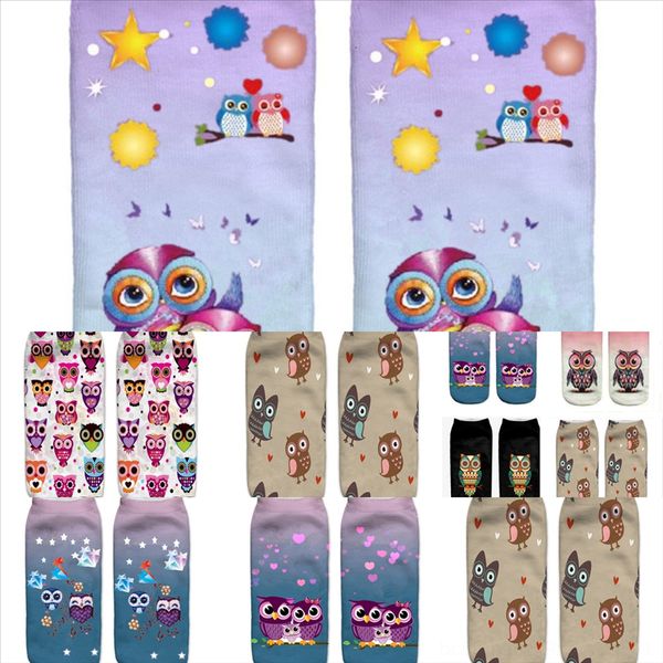 

i4uvz men's mid-tube deodorant spring and autumn cotton gift custom pumped logo business sweat-absorbent men's sock socks owl anim, Black