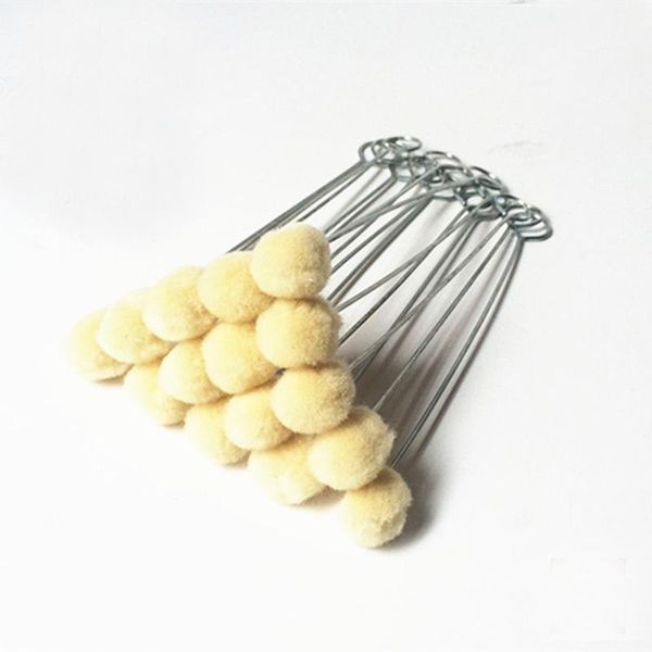 

new 20pcs diy leather tool daubers assisted dyeing wools ball brush metal handle p0.51, Black