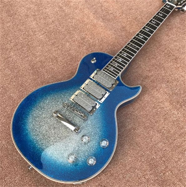 

rosewood fingerboard , 3 pickup trucks, big grain silver electric guitar guitars guitarra