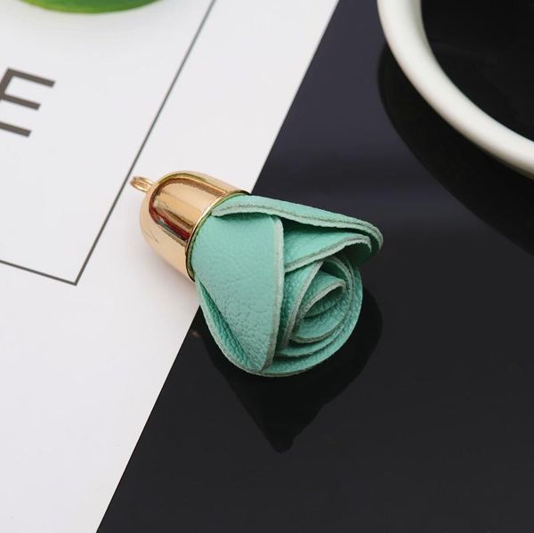 

2pcs faux leather flowers tassels fringe diy keychain earrings making curtain sewing accessories bag car pendant flowers tassel h bbyygv