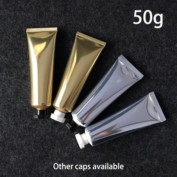 

50ml empty aluminum plastic squeeze bottle 50g gold silver cosmetic tube facial cleanser lotion cream container ing
