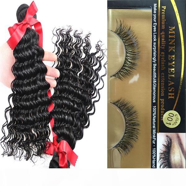 

wholesale 100% unprocessed malaysian brazilian hair loose curly hair 3 bundles weave 8a brazillian hair extension with 3d eyelashes, Black