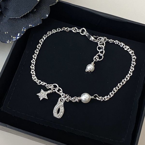 

fashion bracelet for woman star ornament bracelet diamond pearl bracelet electroplating charm selling jewelry, Black