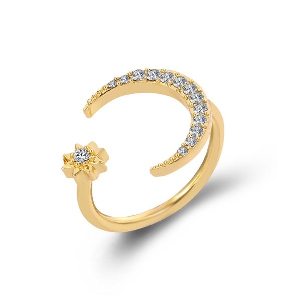 

горячие продажи crescent moon ring мода луна и звезды кольцо фольклорные звезды лунные кольцо горячие продажи wmtwqe duneuppshop, Golden;silver