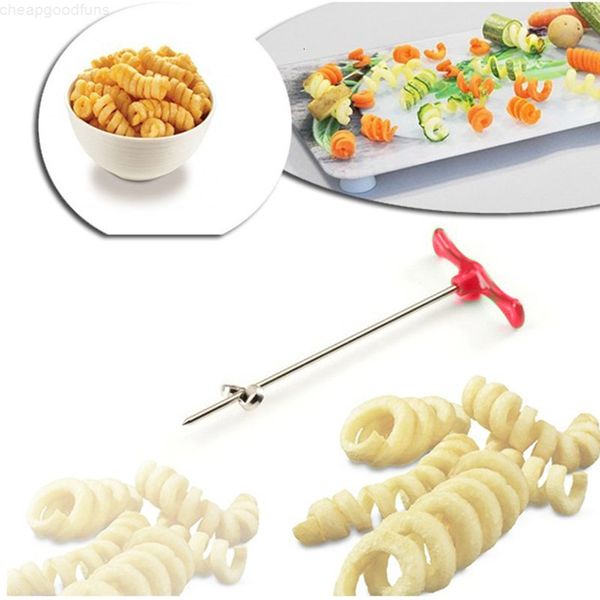 

french potato fry spiral manual cutter roller making twist shredder grater kitchen gadget cooking tools vegetable slicer