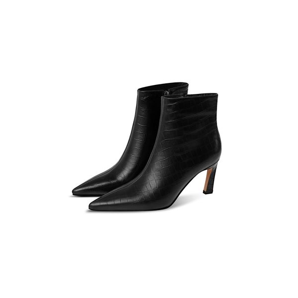 

2021 new leather genuine ankle with black party shoes woman fashion boots 34-43 xo8n