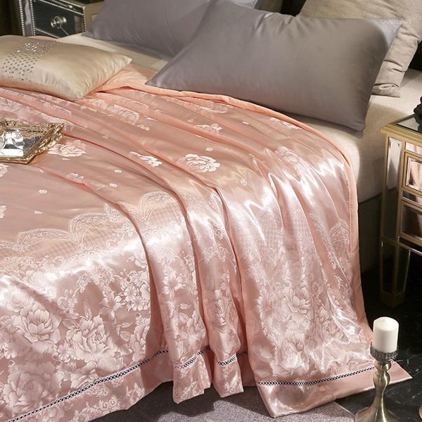 

30 luxuries silk summer jacquard quilt cotton thin comforter air conditioner quilt duvet/blanket/quilt 9 colors available1