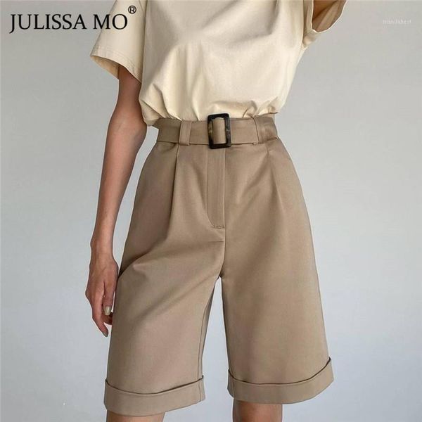 

julissa mo white high waist casual shorts women summer wide legs shorts with pocket 2020 office lady suit short pants mujer1, White;black