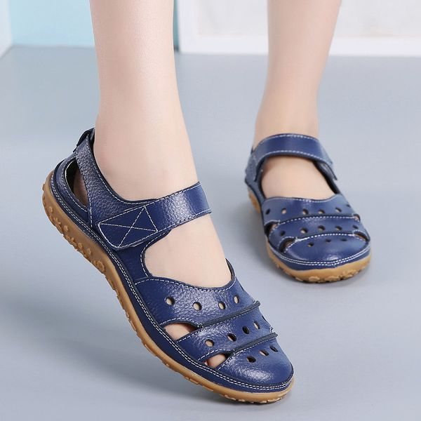 

2021 new buckle women summer comfortable casual non-slip roman solid color women's sandals female beach soft loafers p7ed, Black