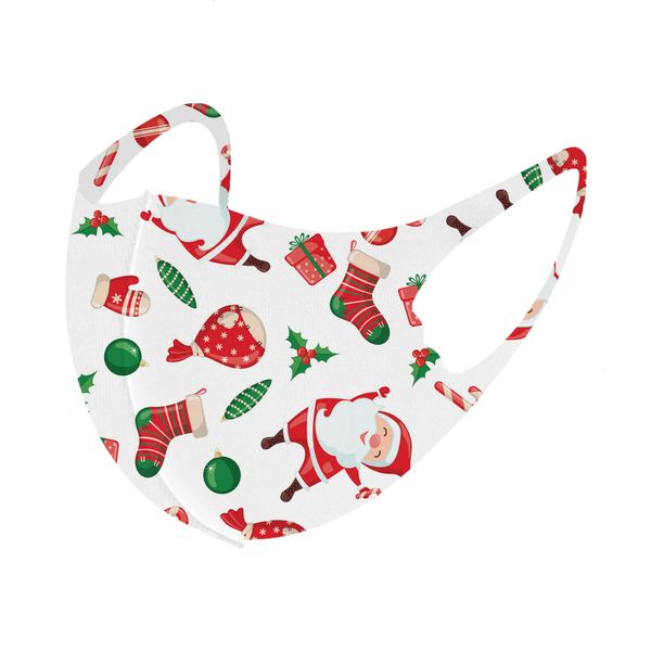 

x3y5christmas printed kids xmas face masks anti dust fog snowflake mouth cover breathable washable reusable