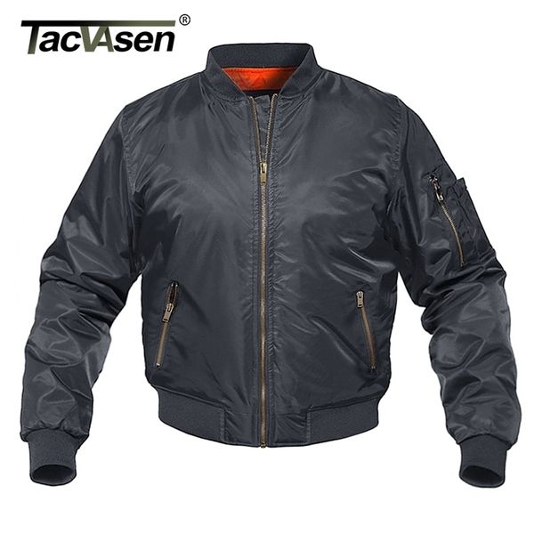 

tacvasen winter jacket coat men military style bomber jackets cotton padded fashion casual baseball jackets varsity coat outwear lj201013, Black;brown