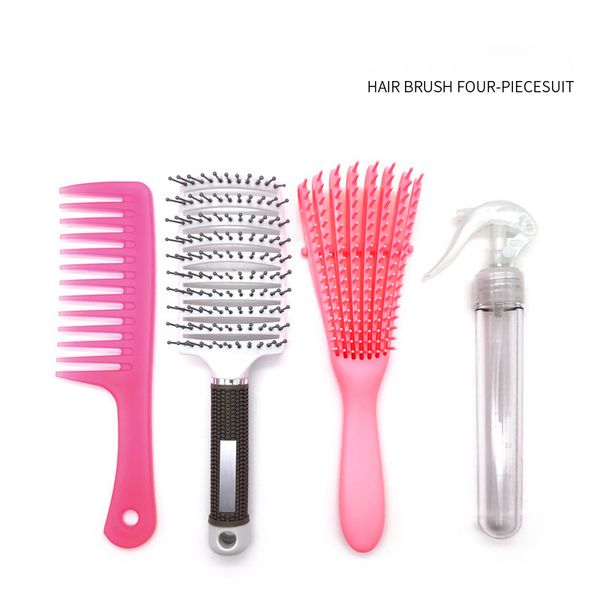 

2021 dhgate explosion bipya comb set 4 pieces of width comb big bend comb hair cans professional tools