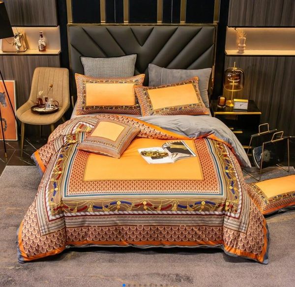 

branded bedding set designer letter duvet cover quilt cover sets brief bedclothes sheet  size comforter cover
