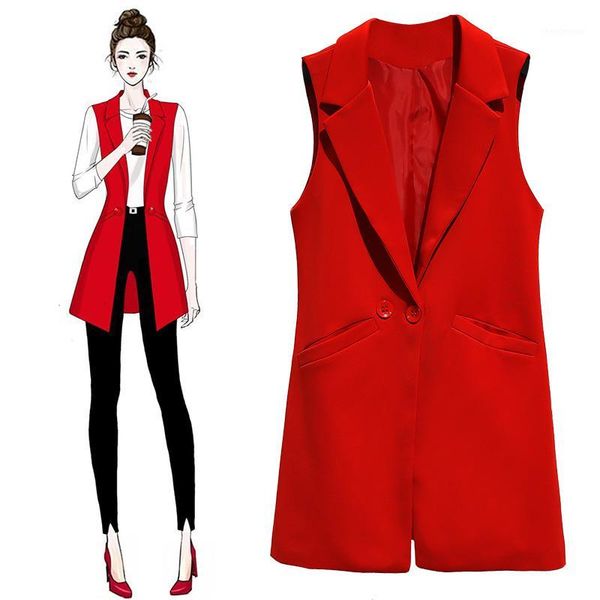

women long blazer vest plus size sleeveless jacket1, Black;white