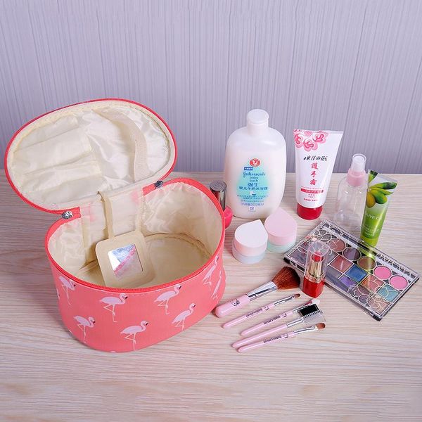 

ladies flame bird pattern multicolor pu leather cosmetic bag travel portable cosmetic bag 2020 fashion