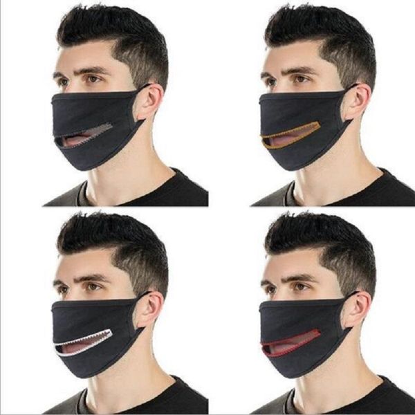 

zipper design designer washable masks zipper covering cotton to drink masks reusable creative protective easy face fashion jxjmc