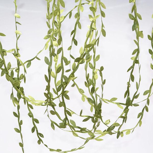 

20 метров зеленые листья ротанга шелковые лист искусственные diy венок гирлянда для свадебных украшений подарок скрапбукинг ремесло поддельн
