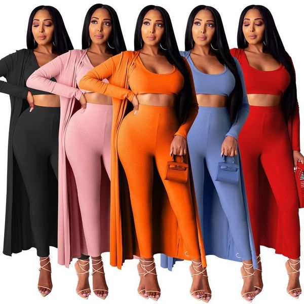 

fall / winter 2020 women's fashion sports home robe coat three piece set, Gray