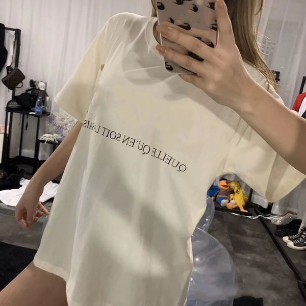

new gilt design gc printed crew neck t-shirt for men and women loose fashion designer short sleeve couple t, White