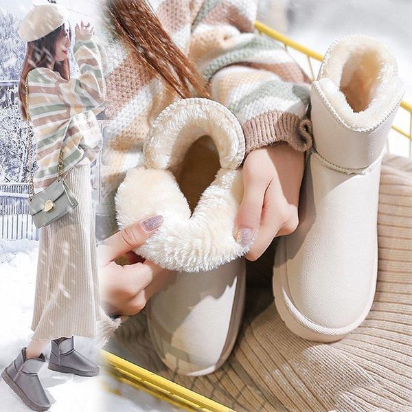 

white ankle boots australia plush flat heel winter shoes for women round toe luxury designer platform boots-women, Black