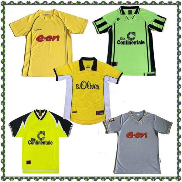 

retro metzelder dede soccer jersey 1995 96 97 98 99 2000 01 02 moller amoroso rosicky bobic classic football shirt rosick maillots, Black;yellow