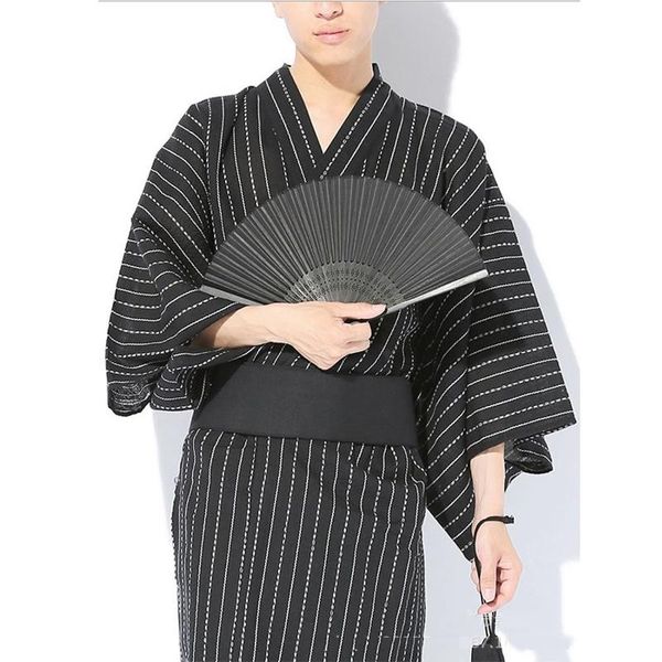 

jemma leong japanese traditional samurai kimono for men yukata bathing robe loose style sauna homewear clothing long gown cotton, Red
