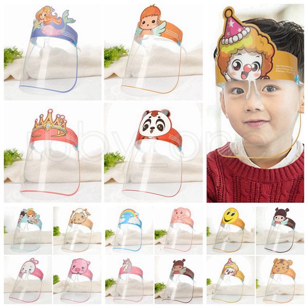 

children cartoon faceshield with glasses frame transparent full face cover anti-fog protective mask pet faceshield designer masks rra3451