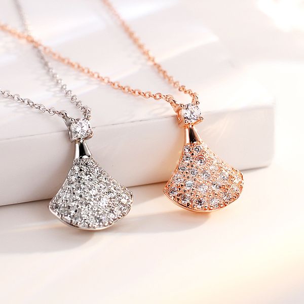 

s925 sterling silver necklace over diamond skirt elegant all-match clavicle chain