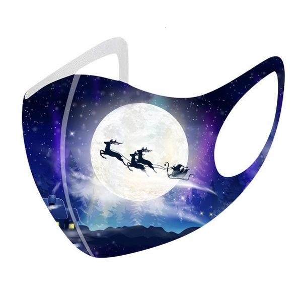 

christmas ice mask 2020 santa snowman designer silk printed face masks men women dust-proof haze facemas