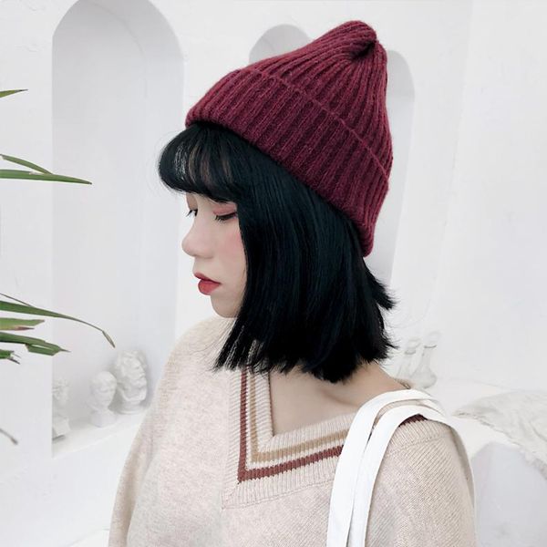 

new knitted beanie hatsfor women men winter hats skullies beanies fashion women warm cap elasticity thick hat, Blue;gray