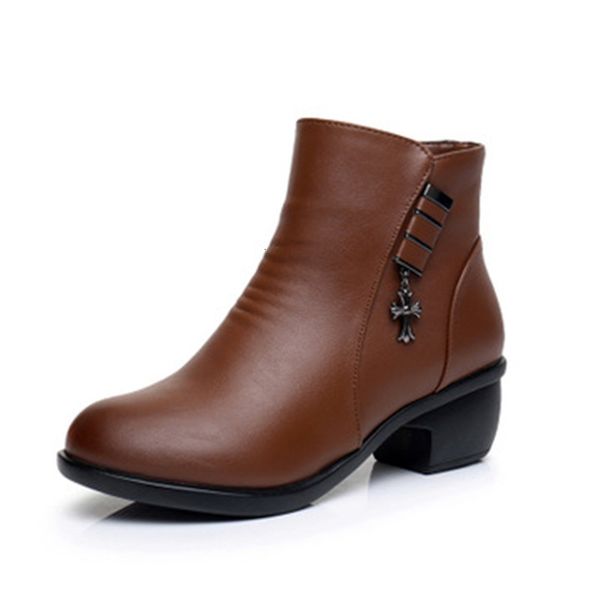 

2021 new fall winter leather woman boots genuine plana black female casual women's snow-proof shoes flym