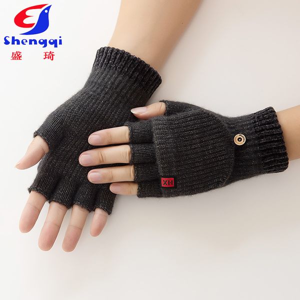 

autumn and winter boys' writing gloves flip 10 five fingers children middle school students 12 years old 15 teenagers