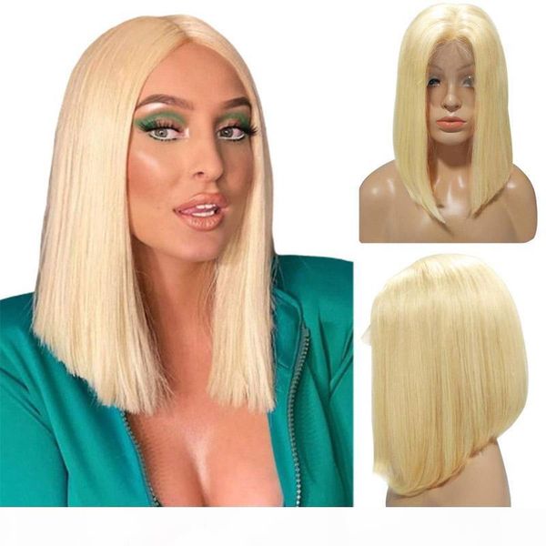 

613blonde full lace human hair wigs lace front wig bob remy hair short bob wigs preplucked hairline with baby hair for black women, Black;brown