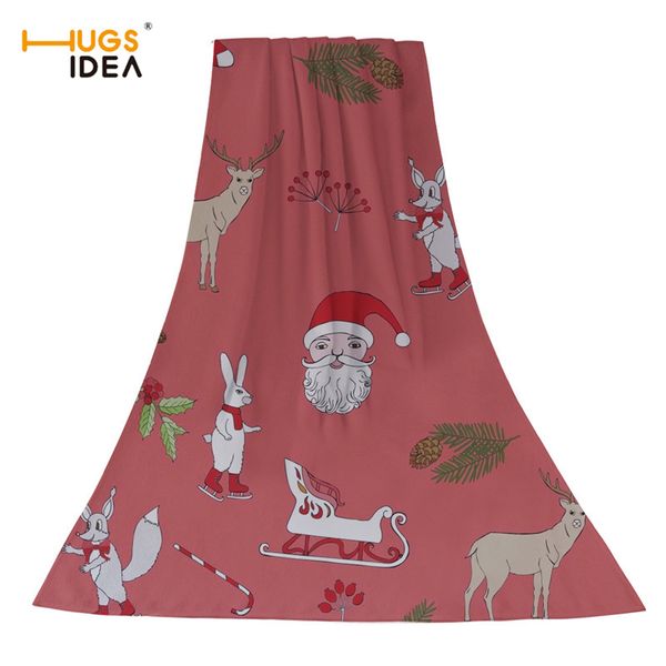 

hugsidea рождество санта-клаус дизайн розовые полотенца супер абсорбирующая домашняя текстильная ванна личный полотенце для взрослых летняя