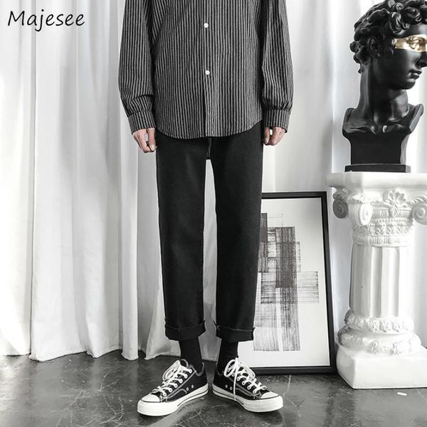 

men jeans winter fleece male trousers soft cozy fur-lined loose oversize 3xl korean trendy all-match daily casual students chic, Blue